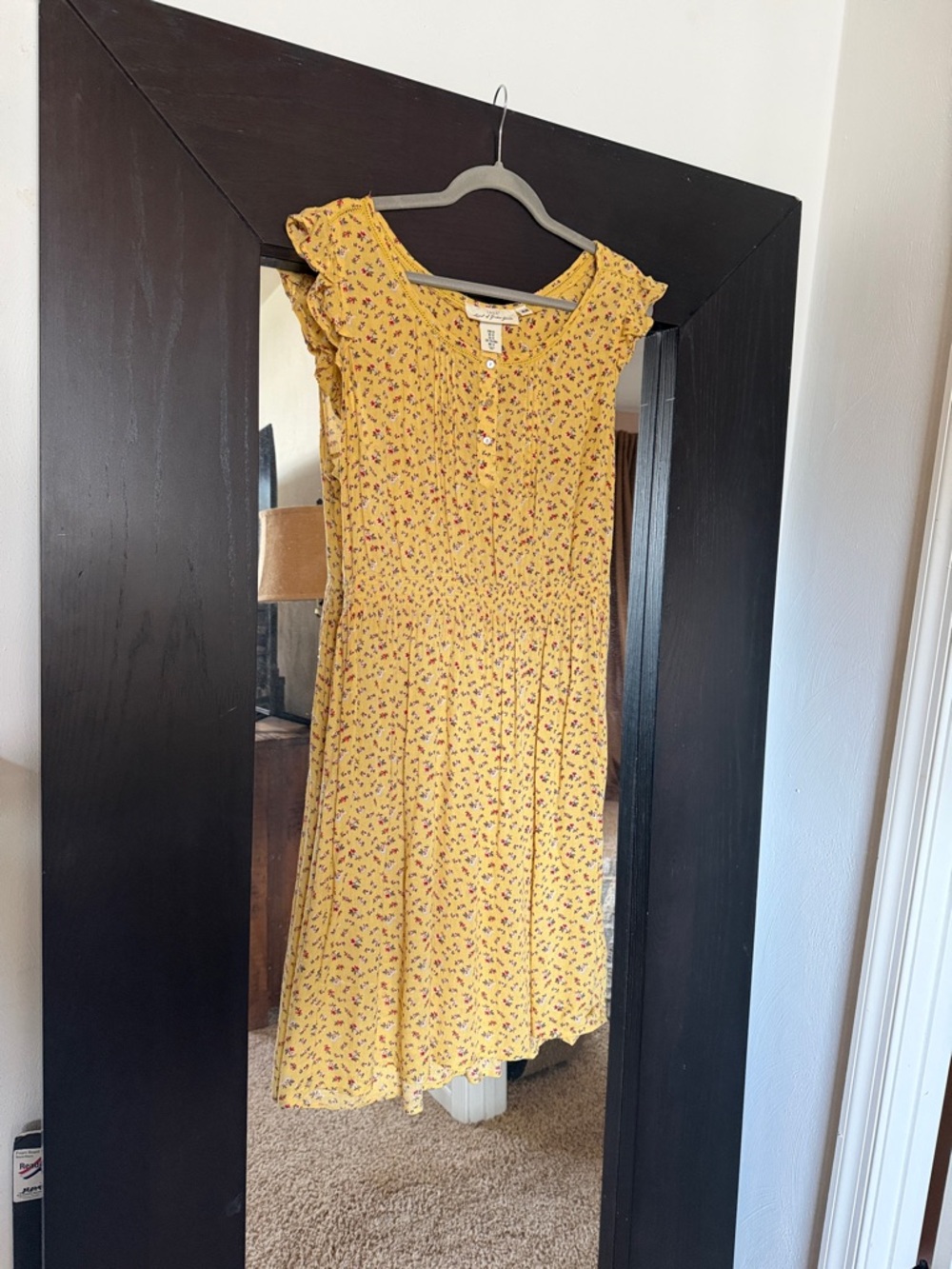 H&M Yellow Floral Button-Front Sundress